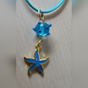 Blue Starfish Pendant Necklace